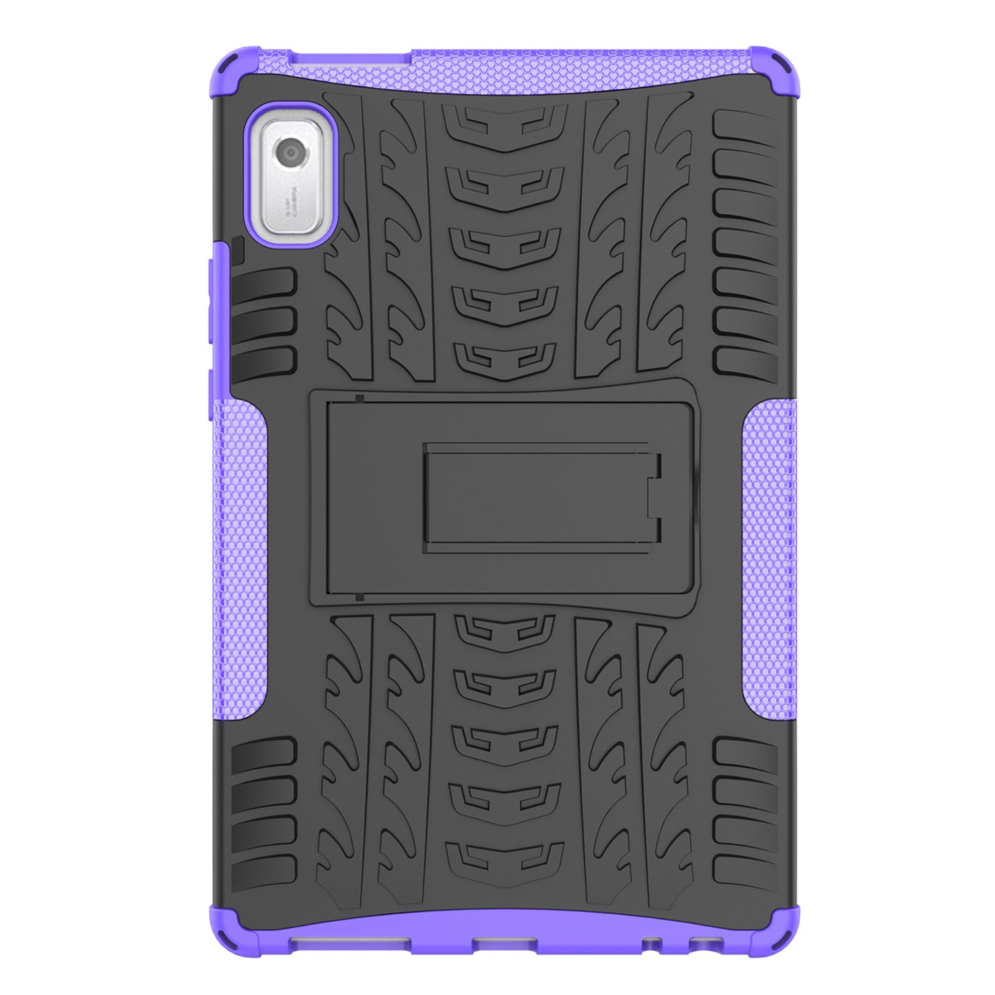 For Lenovo Tab M9 Tyre Pattern Kickstand Case PC+TPU Shockproof Tablet Cover