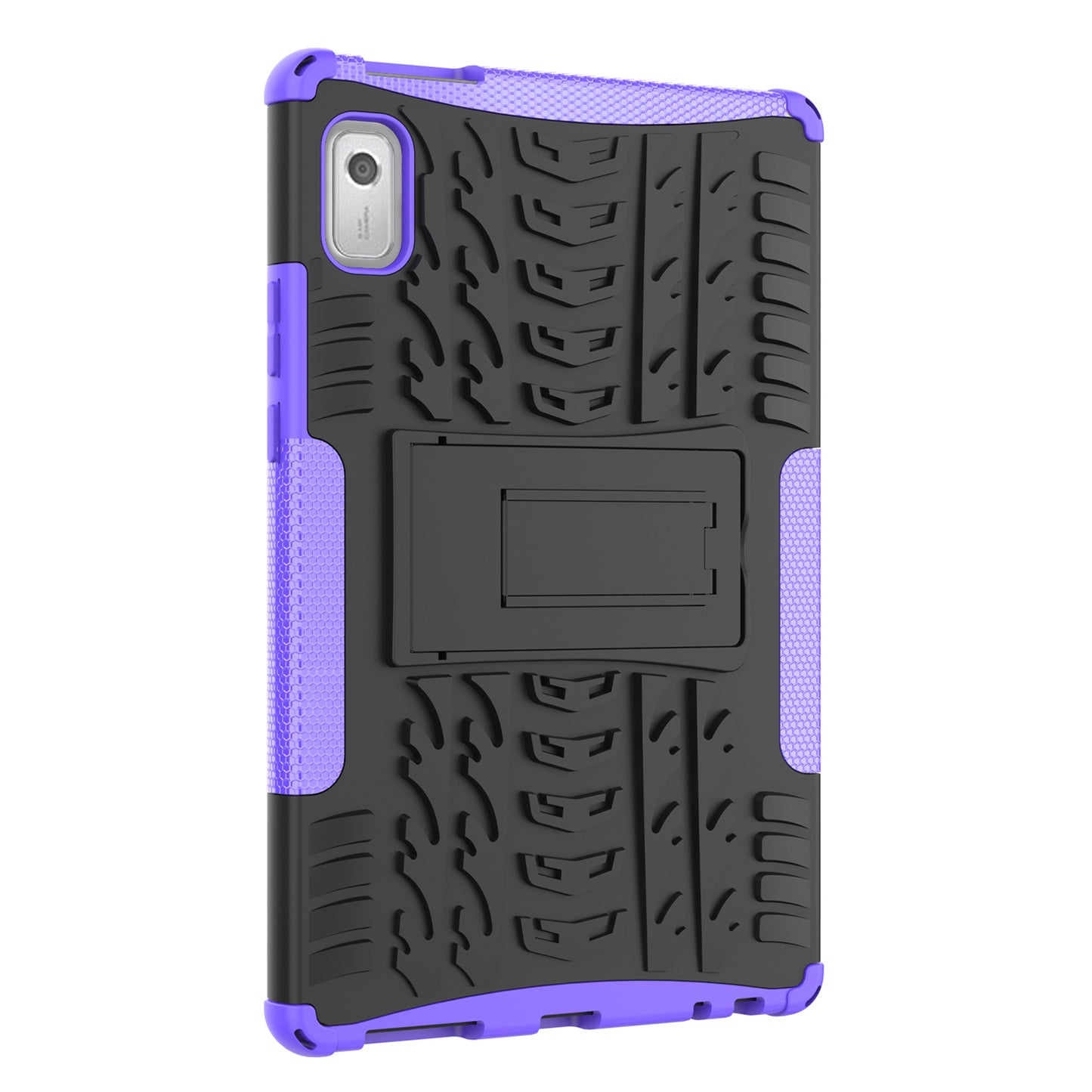 For Lenovo Tab M9 Tyre Pattern Kickstand Case PC+TPU Shockproof Tablet Cover