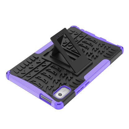 For Lenovo Tab M9 Tyre Pattern Kickstand Case PC+TPU Shockproof Tablet Cover