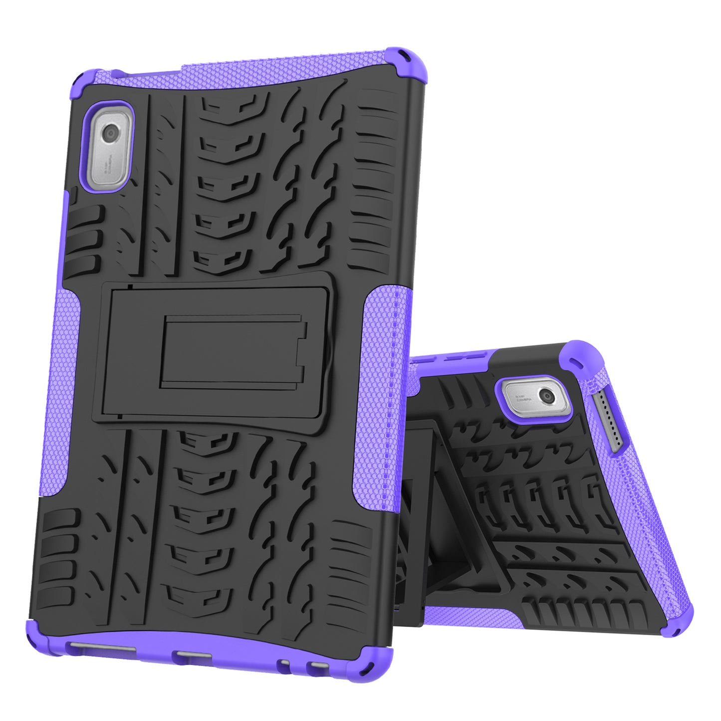 For Lenovo Tab M9 Tyre Pattern Kickstand Case PC+TPU Shockproof Tablet Cover