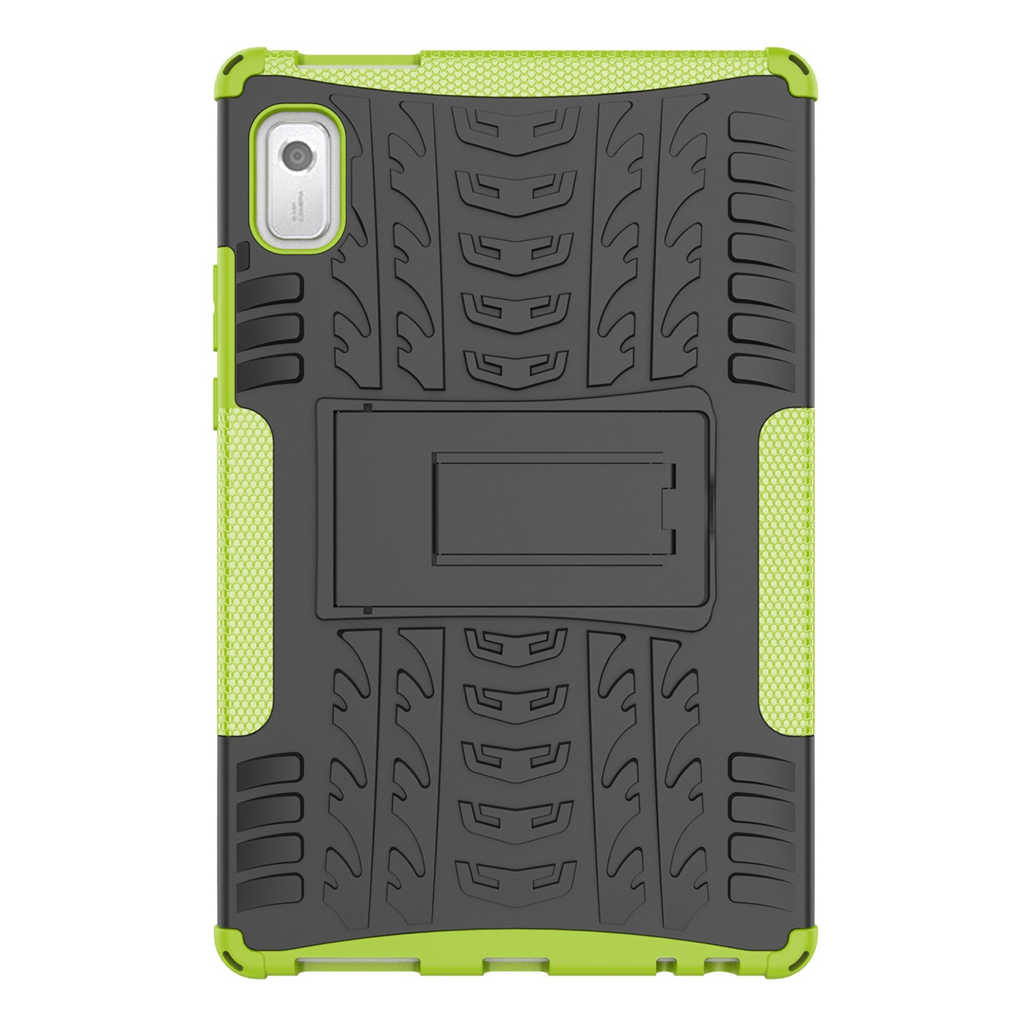 For Lenovo Tab M9 Tyre Pattern Kickstand Case PC+TPU Shockproof Tablet Cover