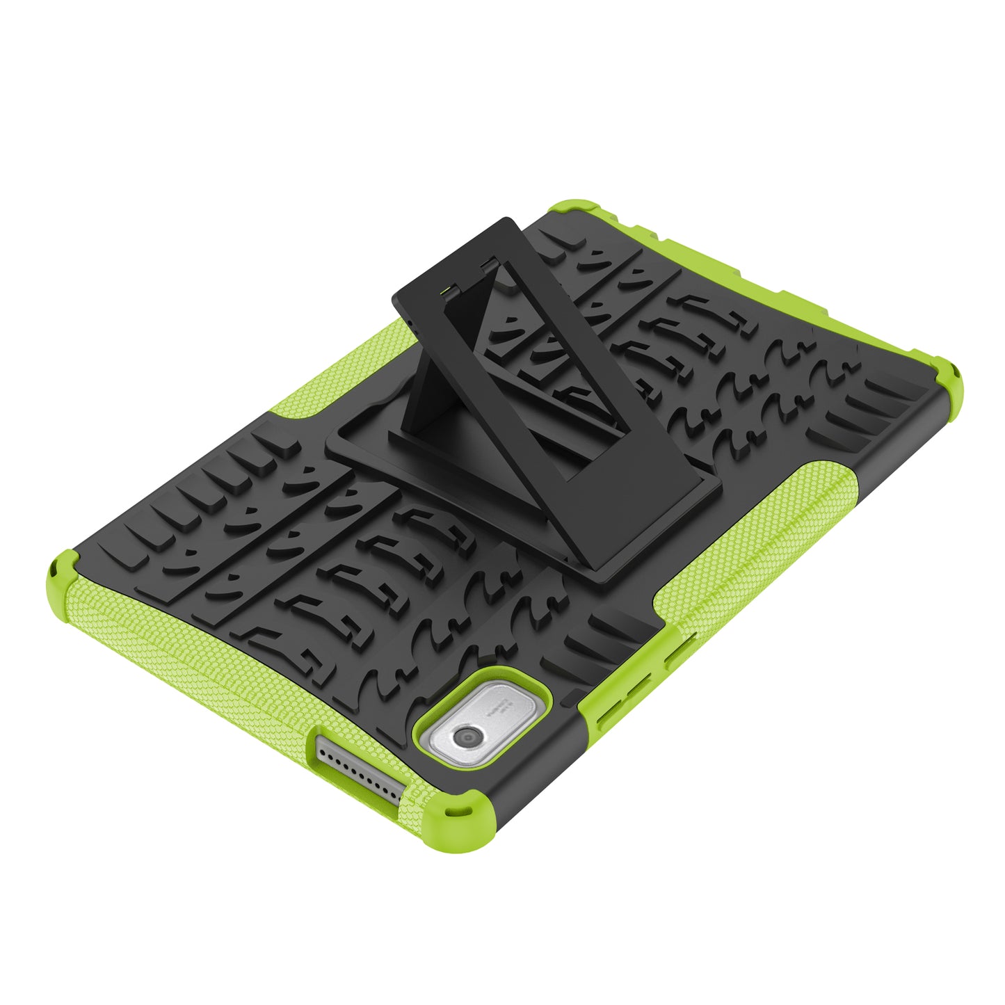 For Lenovo Tab M9 Tyre Pattern Kickstand Case PC+TPU Shockproof Tablet Cover