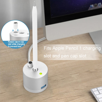 Desktop Charger Adapter for Apple Pencil (1st Generation) Charging Station with LED Light, USB Interface