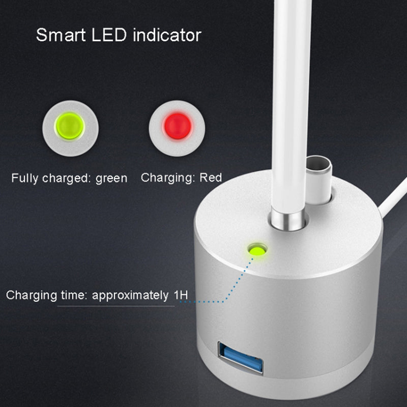 Desktop Charger Adapter for Apple Pencil (1st Generation) Charging Station with LED Light, USB Interface