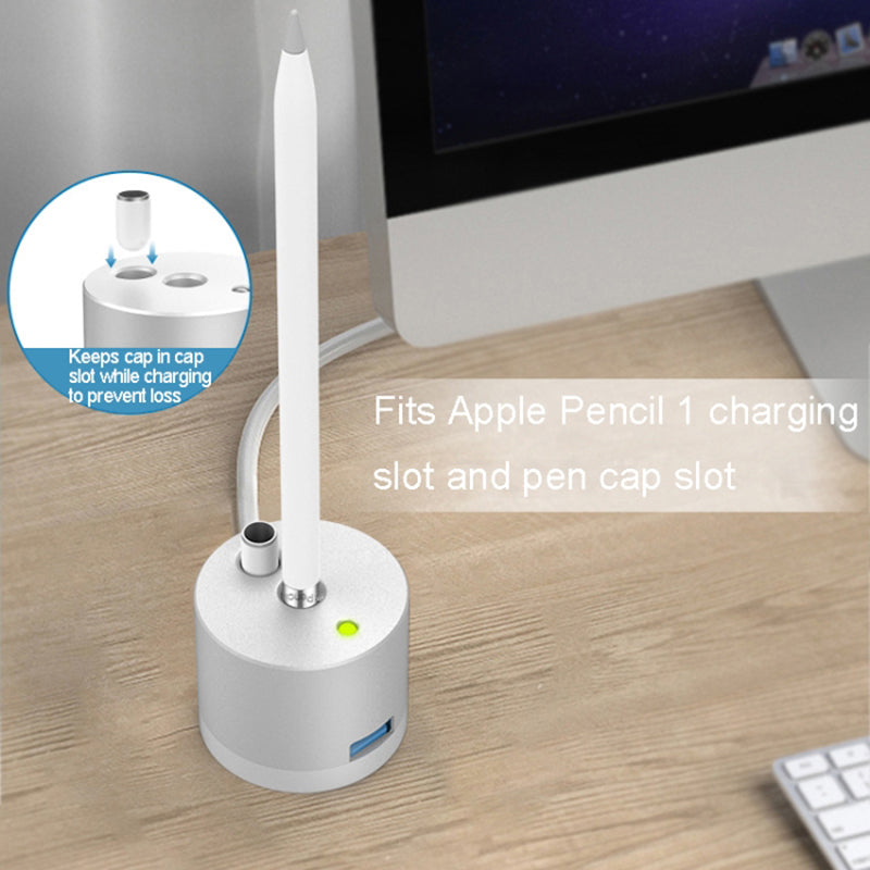 Desktop Charger Adapter for Apple Pencil (1st Generation) Charging Station with LED Light, USB Interface