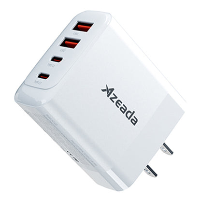 AZEADA 65W Fast Charging Adapter 2 Type-C + 2 USB Portable GaN Wall Charger