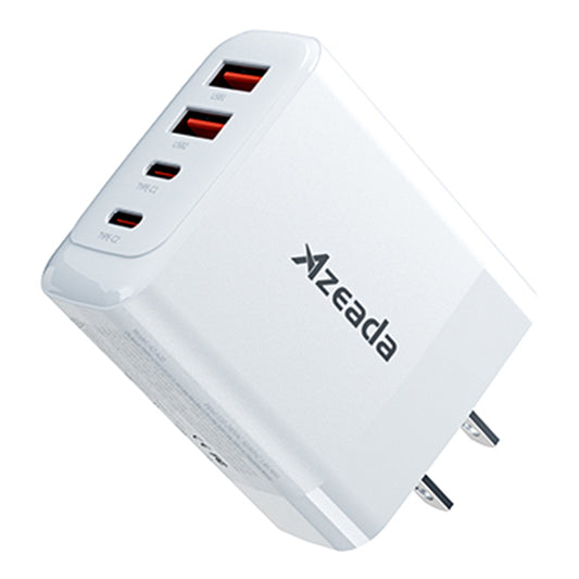 AZEADA 65W Fast Charging Adapter 2 Type-C + 2 USB Portable GaN Wall Charger