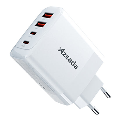 AZEADA 65W Fast Charging Adapter 2 Type-C + 2 USB Portable GaN Wall Charger
