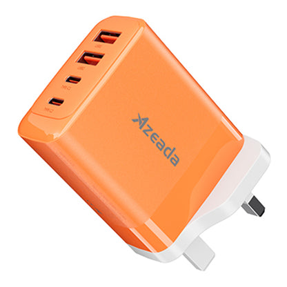 AZEADA 65W Fast Charging Adapter 2 Type-C + 2 USB Portable GaN Wall Charger