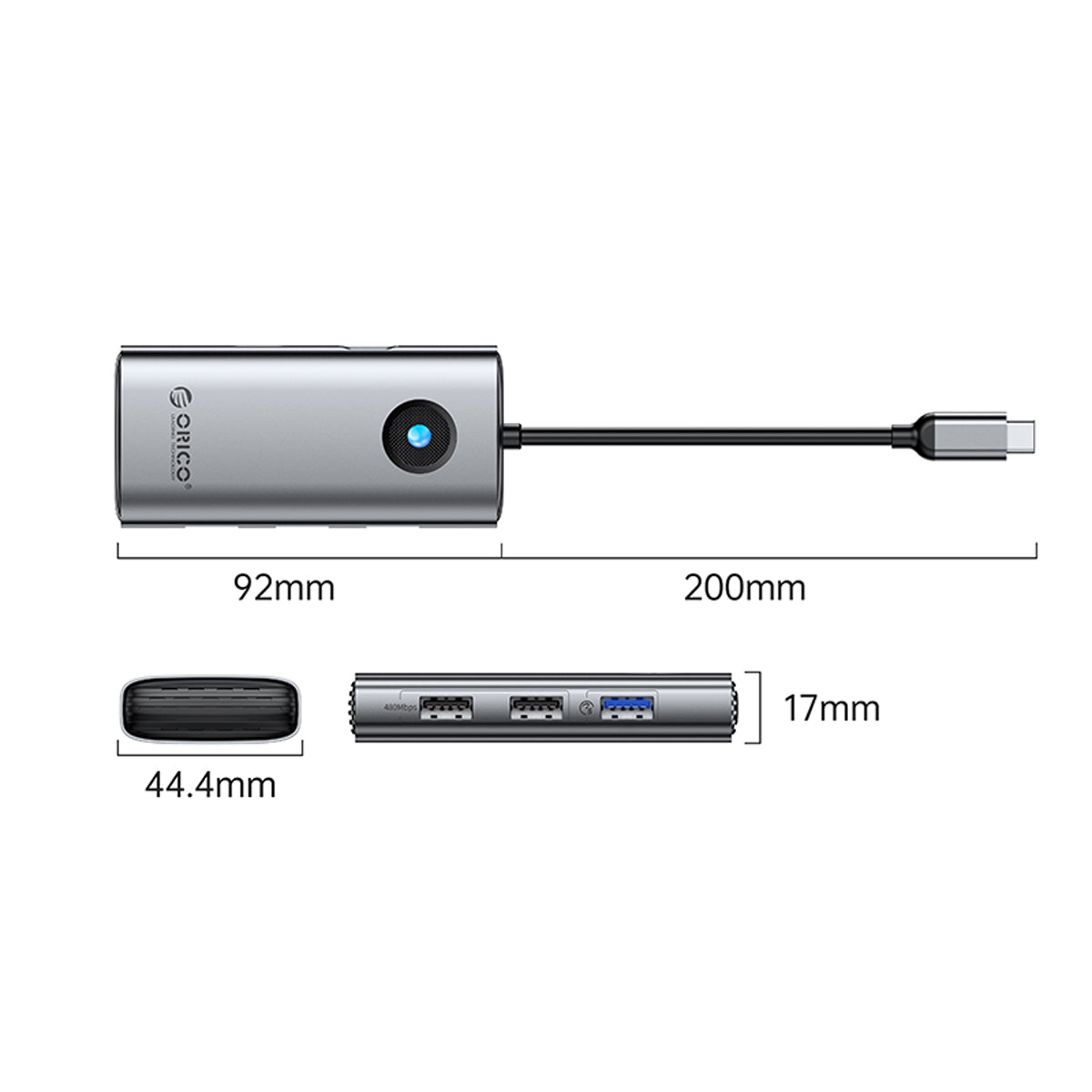 ORICO PW11-5P 5 in 1 Docking Station 4K Video PD 60W Charging Multifunctional Type-C Hub
