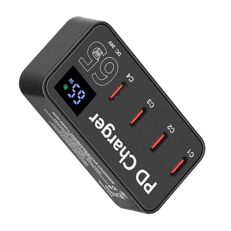 H988C Digital Display 4-Port USB C Charger PD Fast Charger Desktop Charging Station (CE Certified)