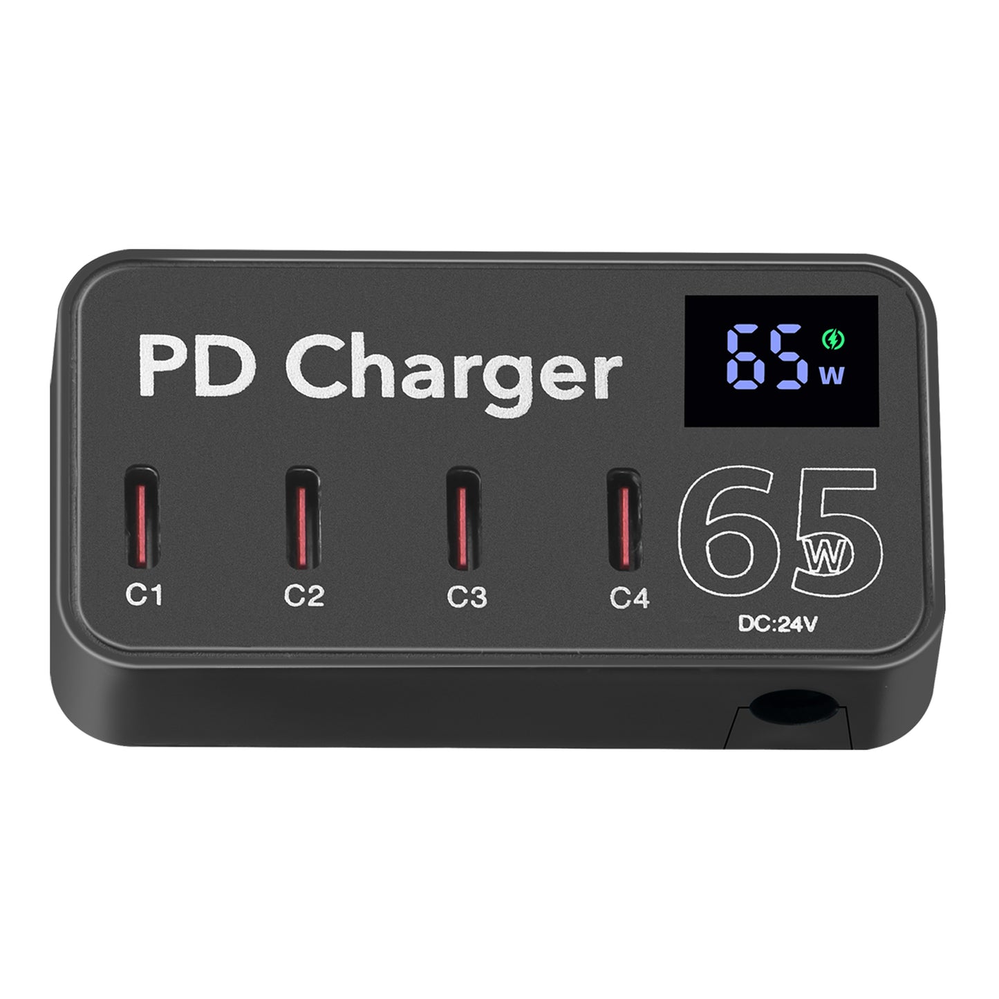 H988C Digital Display 4-Port USB C Charger PD Fast Charger Desktop Charging Station (CE Certified)