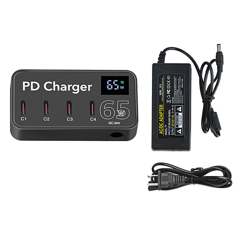 H988C Digital Display 4-Port USB C Charger PD Fast Charger Desktop Charging Station (CE Certified)