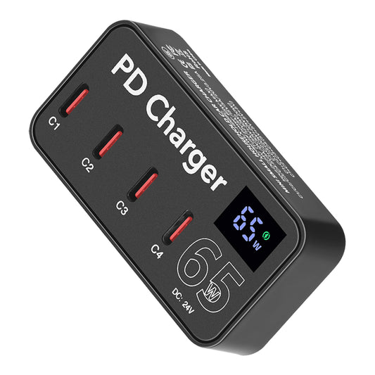 H988C Digital Display 4-Port USB C Charger PD Fast Charger Desktop Charging Station (CE Certified)