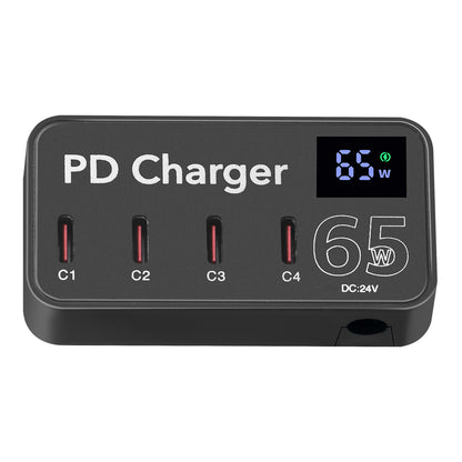 H988C Digital Display 4-Port USB C Charger PD Fast Charger Desktop Charging Station (CE Certified)