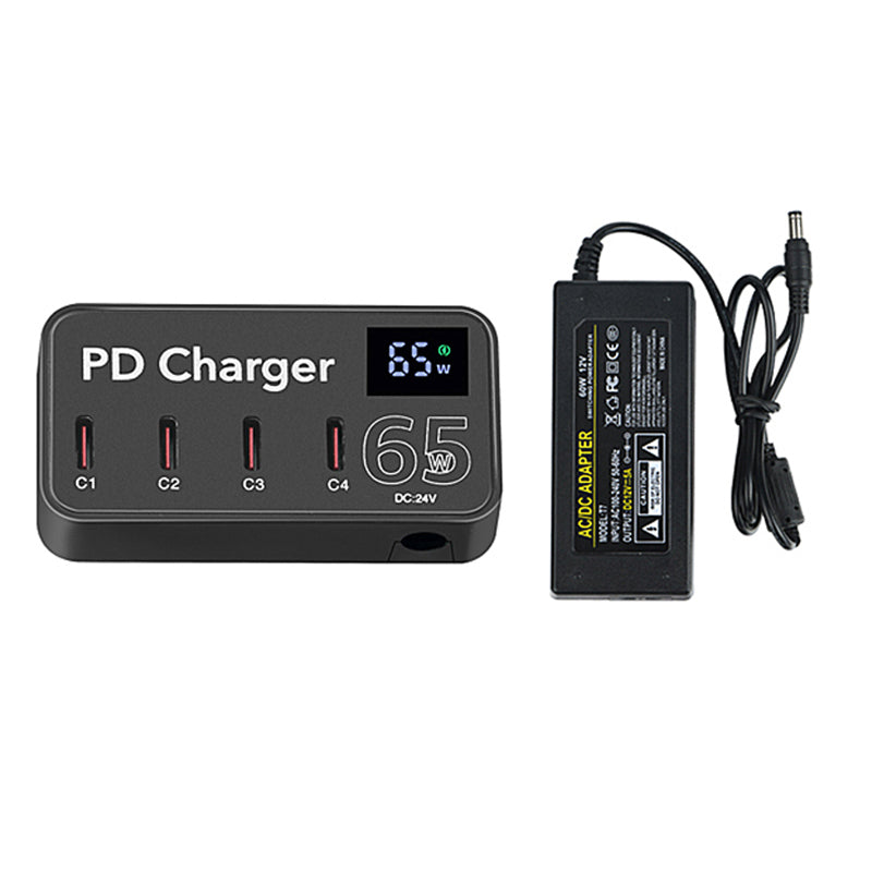 H988C Digital Display 4-Port USB C Charger PD Fast Charger Desktop Charging Station (CE Certified)