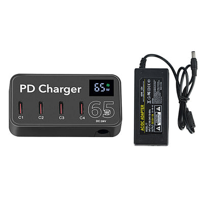 H988C Digital Display 4-Port USB C Charger PD Fast Charger Desktop Charging Station (CE Certified)