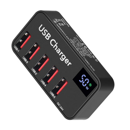 H988A 50W Smart Digital Display 5 Ports USB Charger Phone Tablet Charging Station (CE Certified)