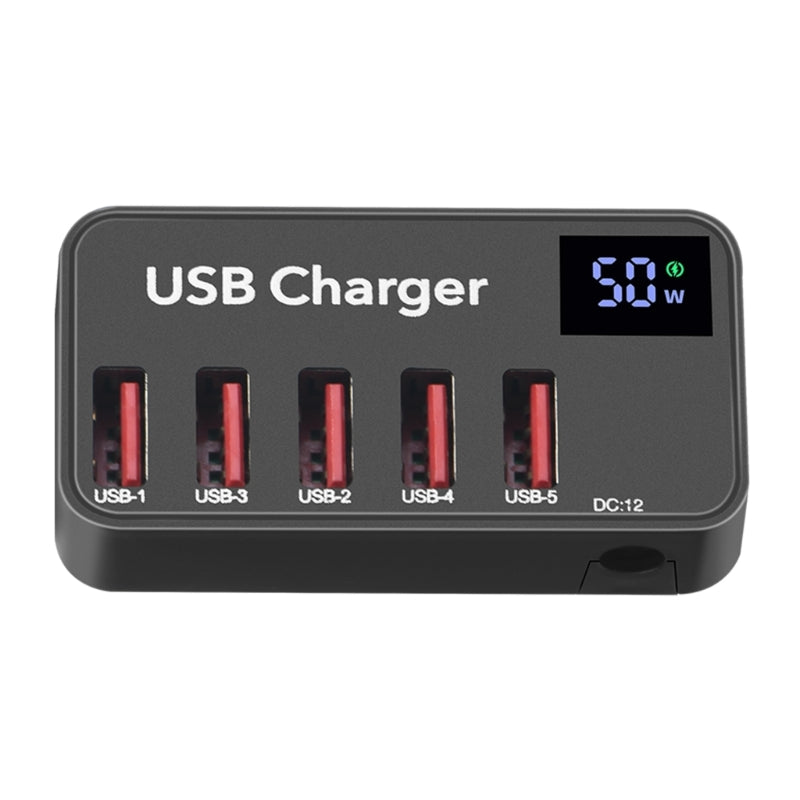 H988A 50W Smart Digital Display 5 Ports USB Charger Phone Tablet Charging Station (CE Certified)