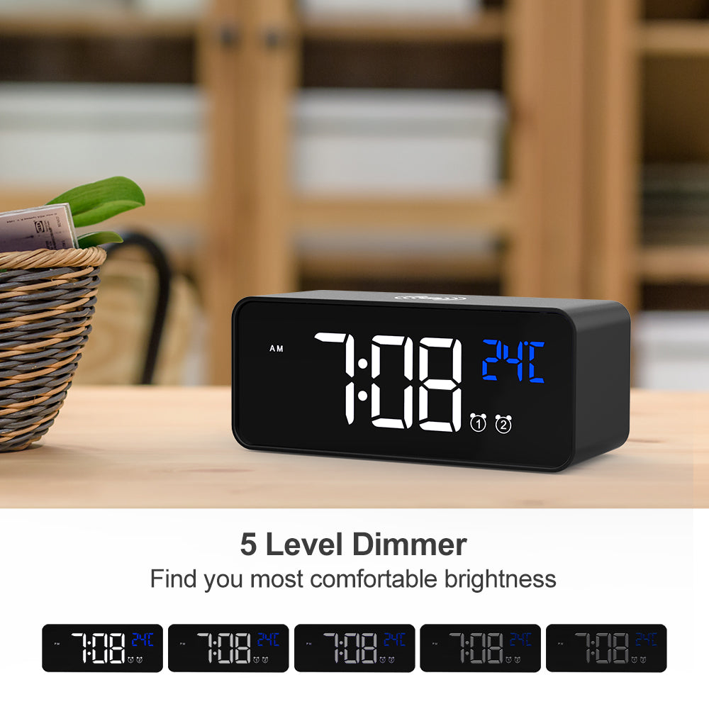 668W Multifunction Alarm Clock Qi 5W Wireless Charger Desktop Digital Alarm Clock Fast Phone Charger