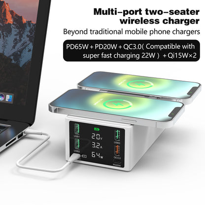 888W Multi-Port USB Phone Charger QC3.0 Fast Charger 15W Wireless Charger PD 65W Charging Station for Laptops