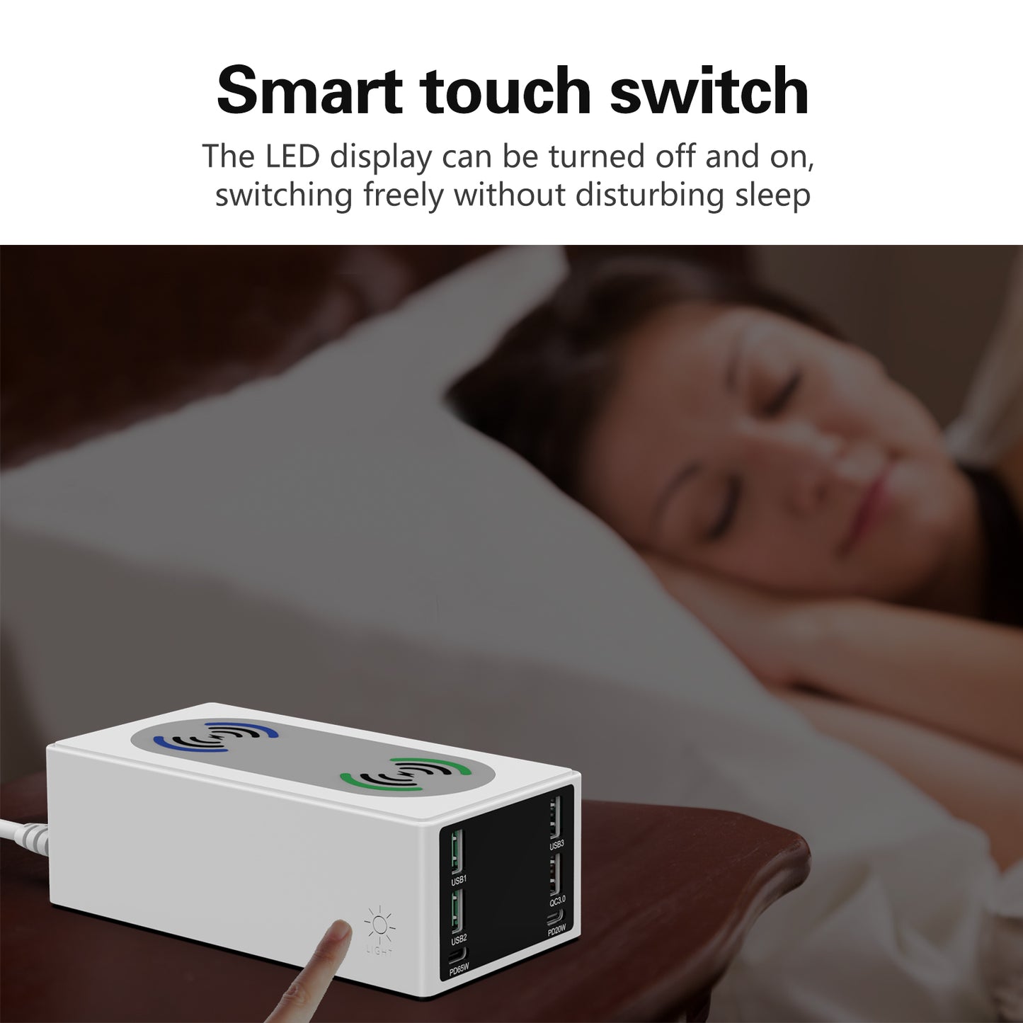 888W Multi-Port USB Phone Charger QC3.0 Fast Charger 15W Wireless Charger PD 65W Charging Station for Laptops