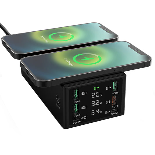 888W Multi-Port USB Phone Charger QC3.0 Fast Charger 15W Wireless Charger PD 65W Charging Station for Laptops