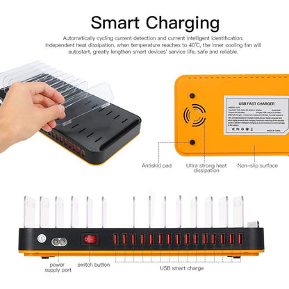 8815 Mobile Phone Tablet Charger 15 Port USB Charging Station 5V 20A 100W High Power Charging Stand (with CE)