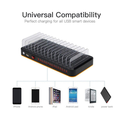8815 Mobile Phone Tablet Charger 15 Port USB Charging Station 5V 20A 100W High Power Charging Stand (with CE)