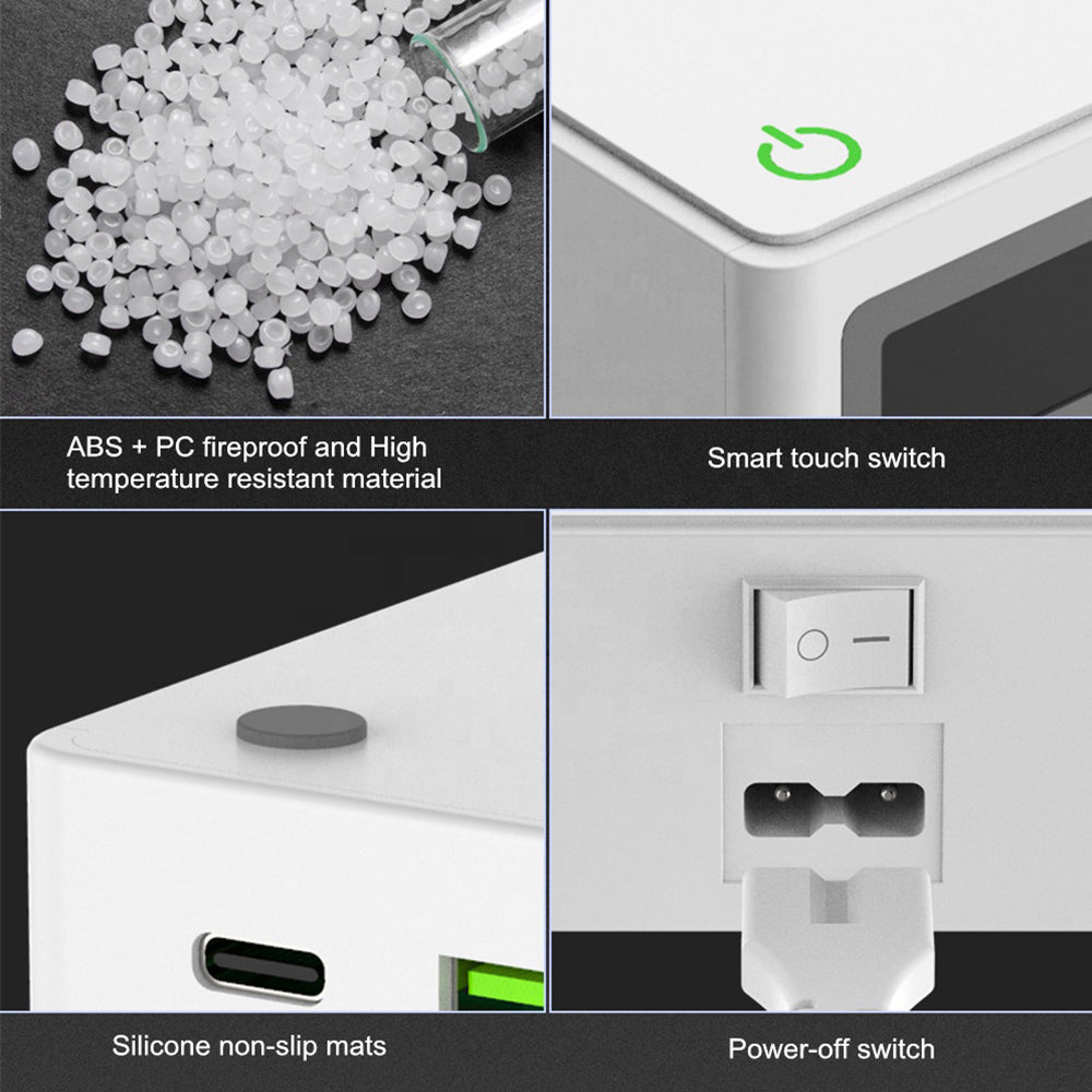 868W Multi-Port USB Wireless Charger PD 65W Laptop Phone Charger QC3.0 Fast Charging Station with Anti-Slip Silicone Mat
