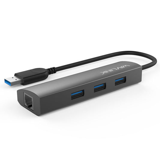 WAVLINK UH3031G USB 3.0 Docking Station 4-Port Hub Adapter USB to RJ45 Gigabit External Splitter Converter