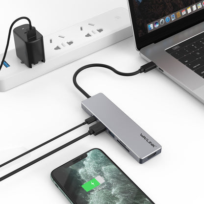 WAVLINK UHP3407 USB-C to HD Converter 4K Splitter Mini Docking Station Portable Type-C Hub Adapter