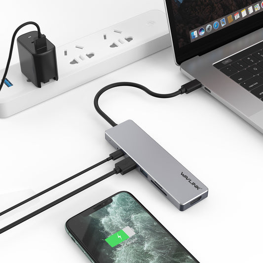 WAVLINK UHP3407 USB-C to HD Converter 4K Splitter Mini Docking Station Portable Type-C Hub Adapter
