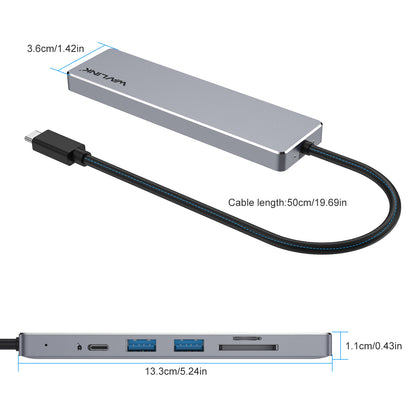 WAVLINK UHP3407 USB-C to HD Converter 4K Splitter Mini Docking Station Portable Type-C Hub Adapter
