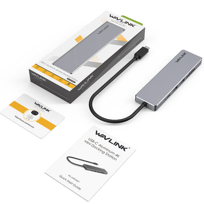 WAVLINK UHP3407 USB-C to HD Converter 4K Splitter Mini Docking Station Portable Type-C Hub Adapter
