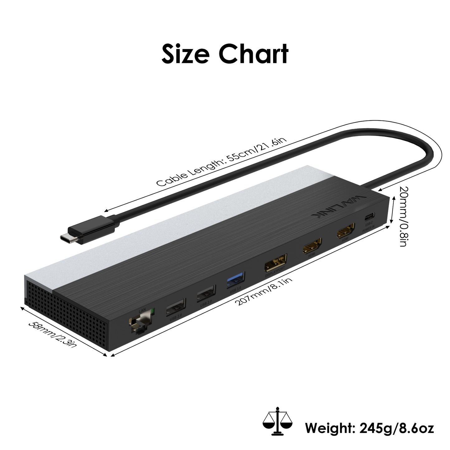 WAVLINK UMD08 12-in-1 USB-C Triple Display Hub Adapter Type-C Docking Station with 4K / 60Hz, DisplayPort, Support 85W Charging