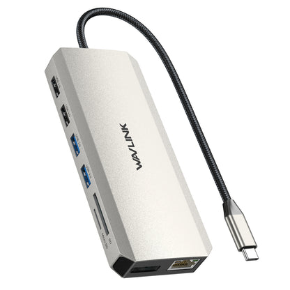 WAVLINK UMD302 USB-C Docking Station with Dual 4K HD, Gigabit RJ45, 12-in-1 Multi-Port Hub Adapter for Laptops, PC