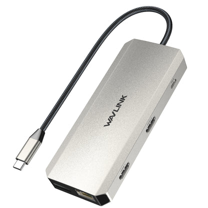 WAVLINK UMD302 USB-C Docking Station with Dual 4K HD, Gigabit RJ45, 12-in-1 Multi-Port Hub Adapter for Laptops, PC