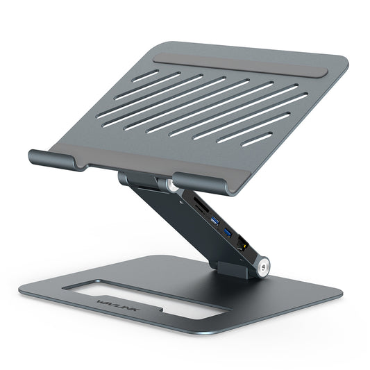 WAVLINK UMD07 PD Fast Charging Tablet Stand with USB-C Hub Type-C Docking Station Laptop Holder 2 USB 3.0, Gigabit Ethernet