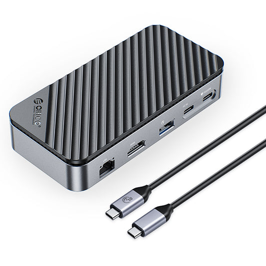 ORICO USB C Hub with M.2 SSD Enclosure 10-in-1 Docking Station 10Gbps USB 3.2 Gen2 M.2 NVMe / SATA SSD Reader