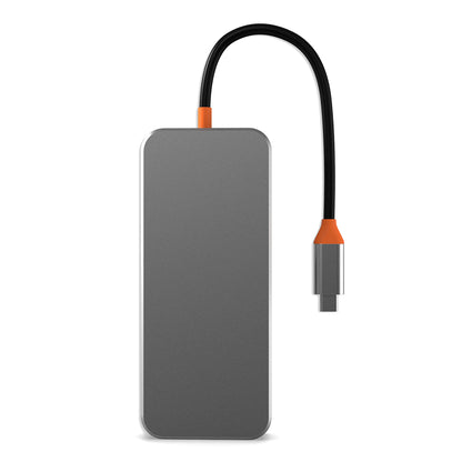 SW6H 10-in-1 Docking Station Dongle Type-C to PD+HD+USB3.0x3+SD+TFRJ45+VGA+3.5mm Audio Hub