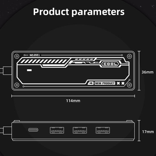 SW5H 5 Ports Type-C Hub Adapter Type-C to Type-C PD Fast Charge+USB 3.0+USB 2.0x2+HD Dock Station Clear Converter