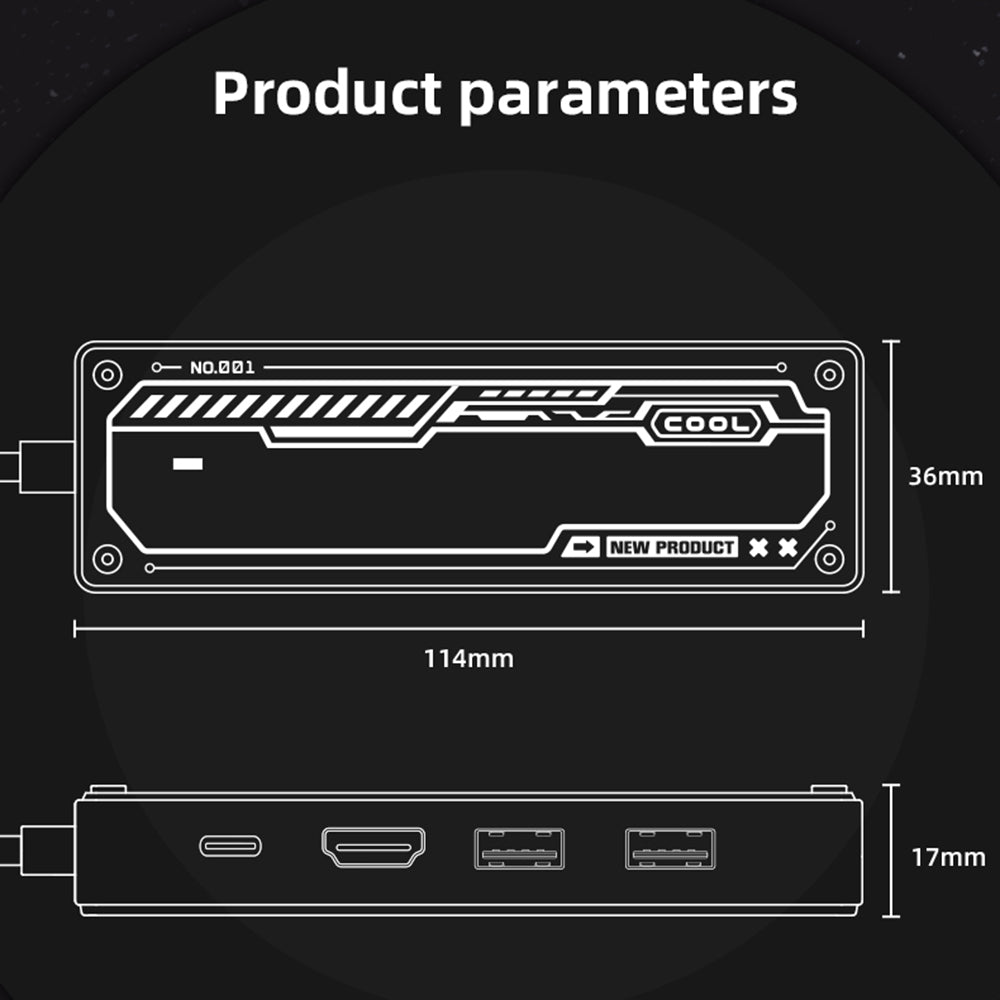 SW5H 5-in-1 Type-C Hub Dock Station Type-C to Type-C PD Fast Charge+HD+USB3.0+USB2.0+RJ45 Multiple Ports Adapter
