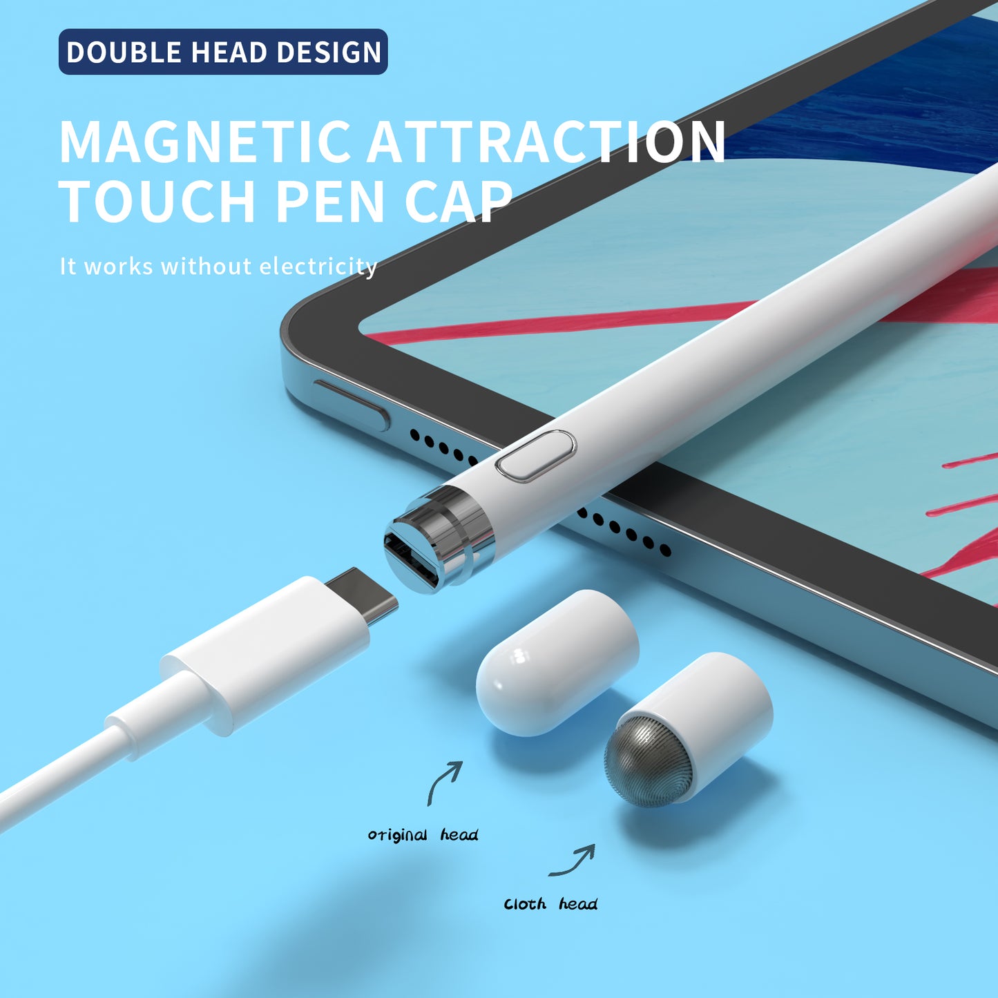 Gen. 2 Pen Active Capacitive Pen Auto Sleep Battery Powered Cordless Stylus for Mobile Phones, Tablets
