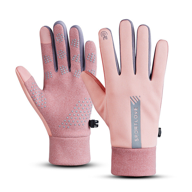 AL679542738 1 Pair Winter Cycling Gloves Water Resistant Windproof Anti-Slip Touch Screen Bike Gloves