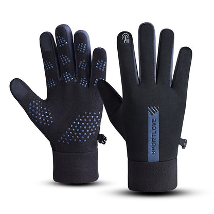 AL679542738 1 Pair Winter Cycling Gloves Water Resistant Windproof Anti-Slip Touch Screen Bike Gloves