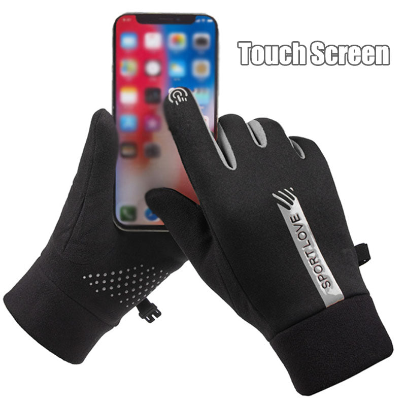 AL679542738 1 Pair Winter Cycling Gloves Water Resistant Windproof Anti-Slip Touch Screen Bike Gloves