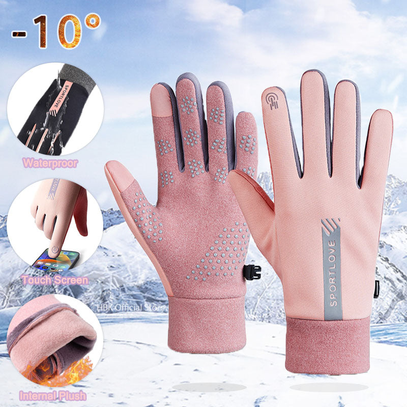 AL679542738 1 Pair Winter Cycling Gloves Water Resistant Windproof Anti-Slip Touch Screen Bike Gloves