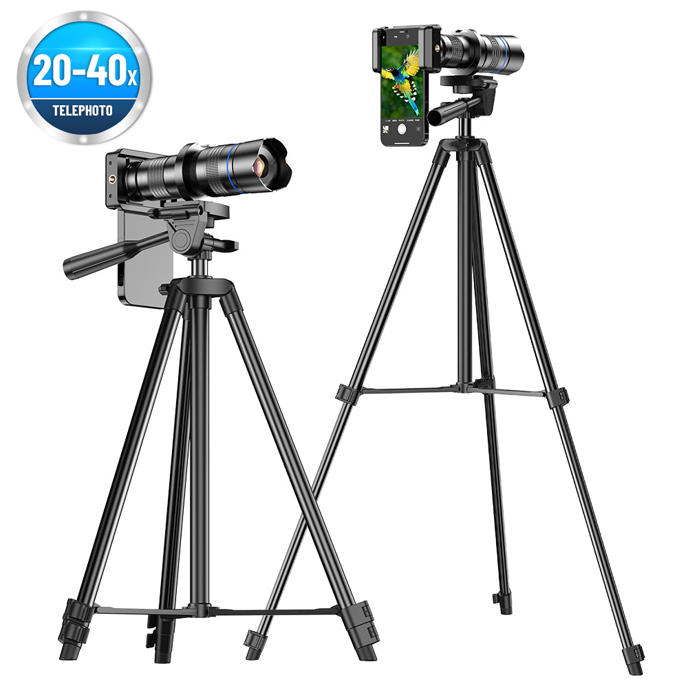 APEXEL APL-20-40XCR50 20-40X Zoom Telephoto Lens Tripod Set for Birds Watching, Concert, Multi-Layer Coated HD Phone Monocular