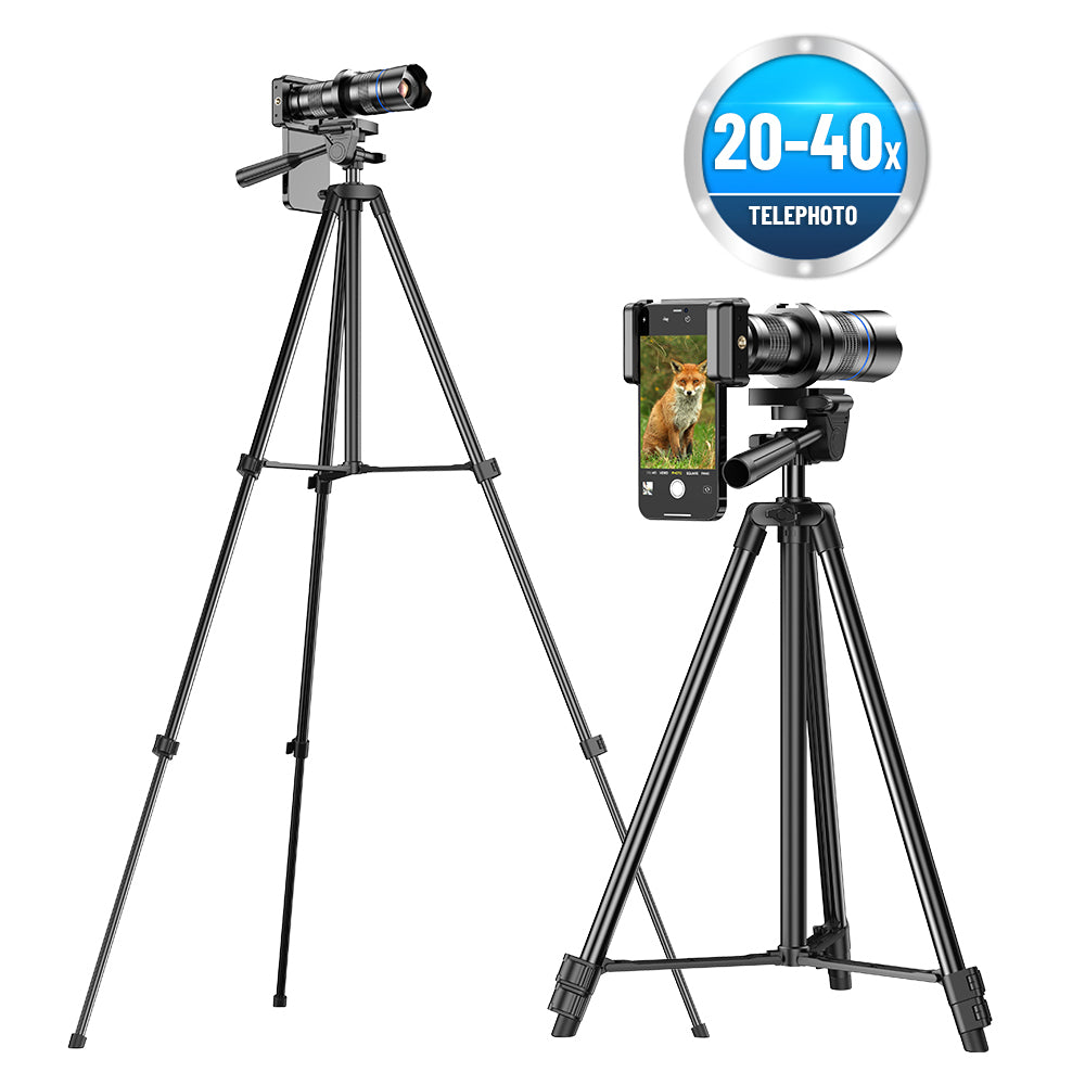 APEXEL APL-20-40XCR50 20-40X Zoom Telephoto Lens Tripod Set for Birds Watching, Concert, Multi-Layer Coated HD Phone Monocular